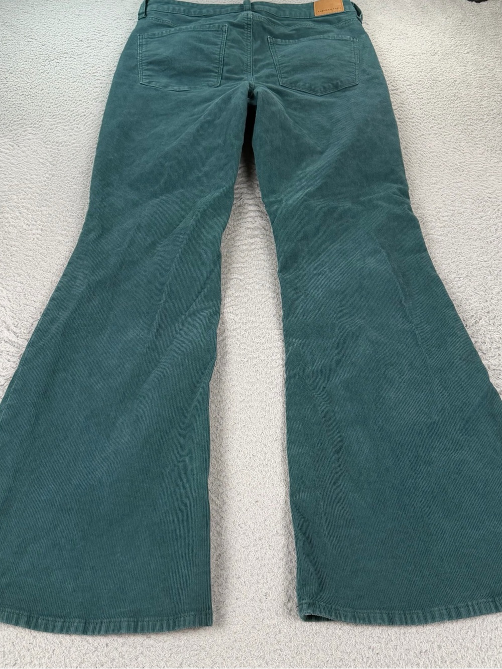 American Eagle Corduroy Pants Womens 10 Regular Green Super High Rise Flare Y2K - Picture 3 of 14